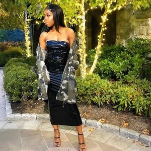 Black Latex Maxi Dress